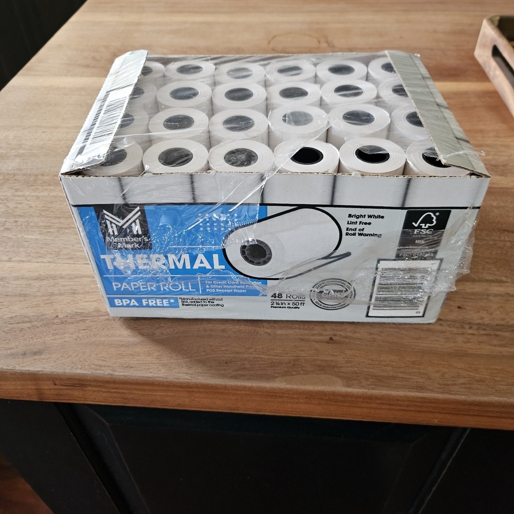 Member's Mark 9078-2839 2 1/4 in. x 50 ft. Thermal Receipt Paper Rolls - 48...